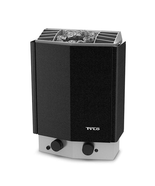 Compact Electric Sauna Heater Twin Chambers Black