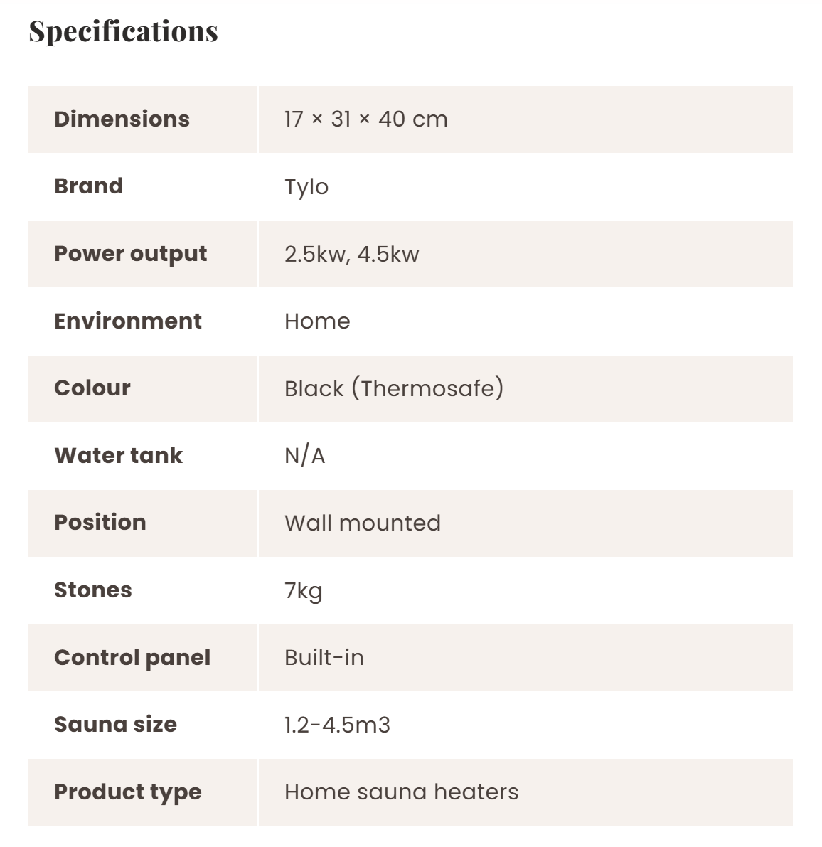 Compact Electric Sauna Heater Twin Chambers Black