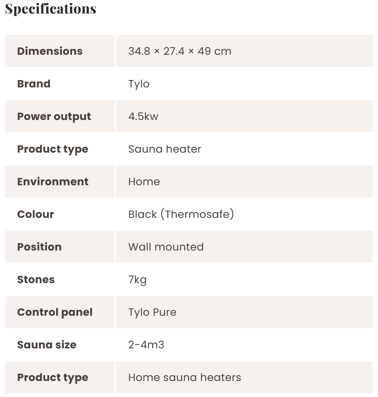 Sense Sport Combi 4 Sauna Heater Thermosafe Black