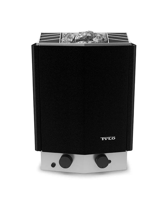 Compact Electric Sauna Heater Twin Chambers Black