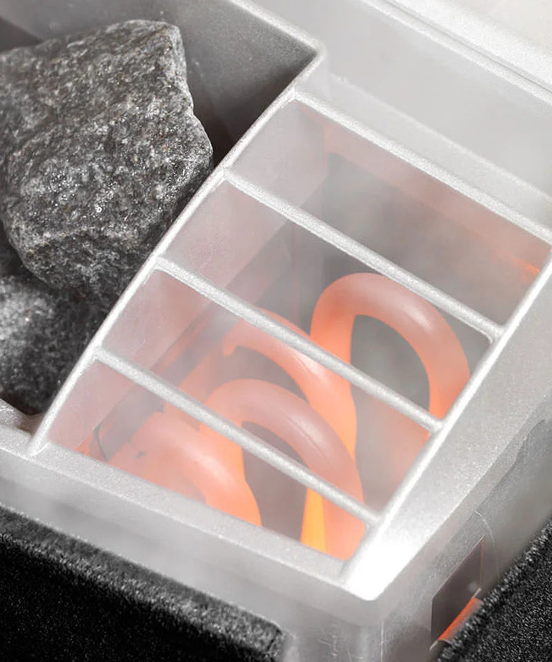 Compact Electric Sauna Heater Twin Chambers Black