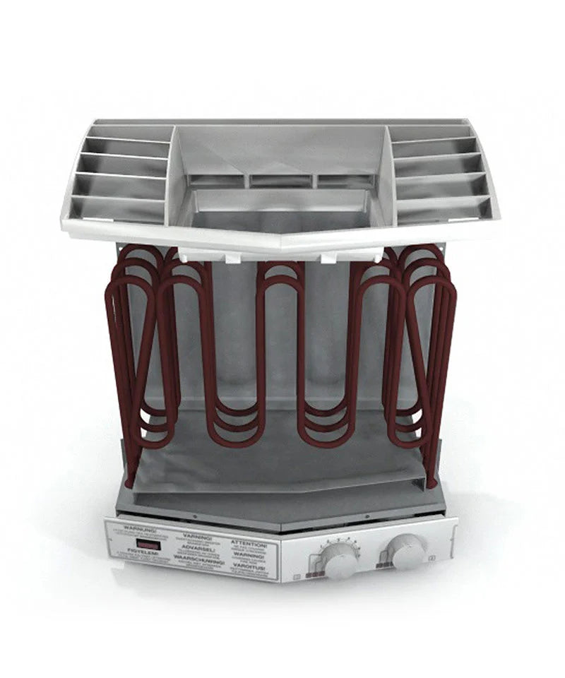 Compact Electric Sauna Heater Twin Chambers Black